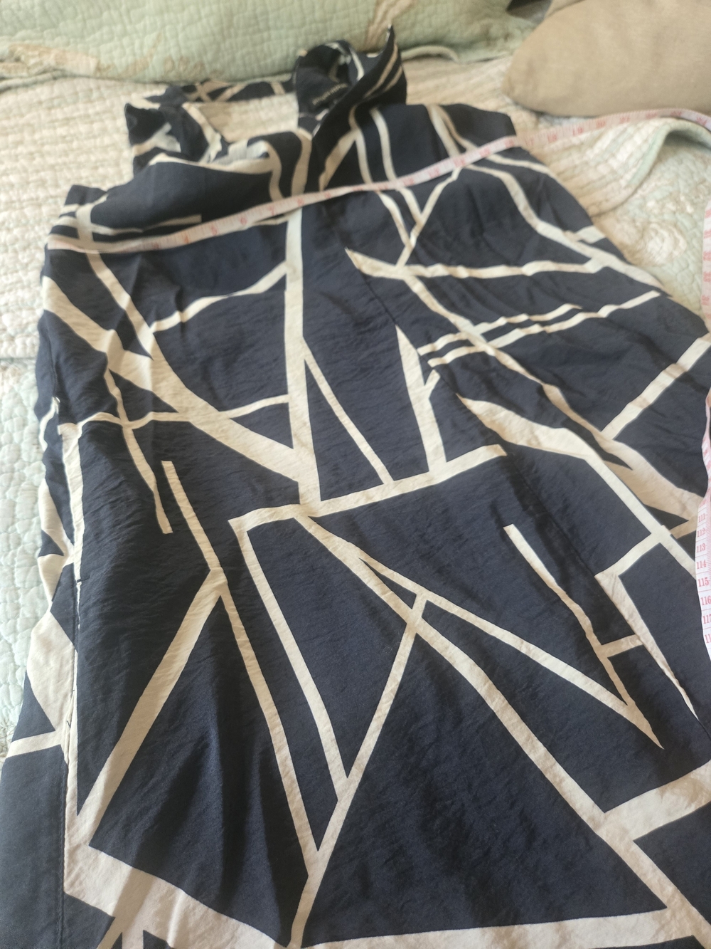 Banana Republic Navy And Cream Geometric Maxi Dress S - Picture 14 of 16